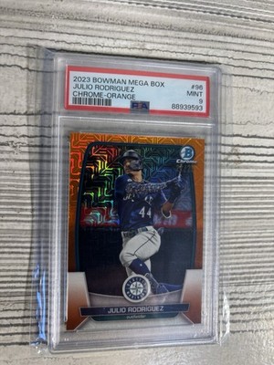 2023 Bowman - Julio Rodriguez #96 Chrome Orange Mojo Refractor /25