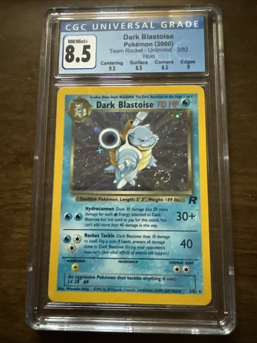 2000 Dark Blastoise Team Rocket Holo Pokemon Card 3/82 CGC 8.5 NM/Mint  Swirl 🌀