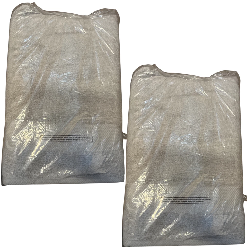 Paquete de 2 toallas de baño Lacoste Heritage 35x70 gris algodón Supima antimicrobiano Foto 2 de 2