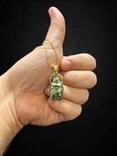 Green Egyptian Scarab Necklace of Renewal Handmade in Egypt