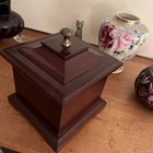 Bombay Company Musical Jewelry Ring Box Mahogany Wood Green Velvet Lined Vintage — photo 6