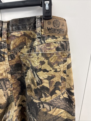 VTG Mens 32X32 ( 31X31) WRANGLER DOUBLE KNEE Camo Pants Jeans Hunting Mossy Oak - Picture 6 of 9