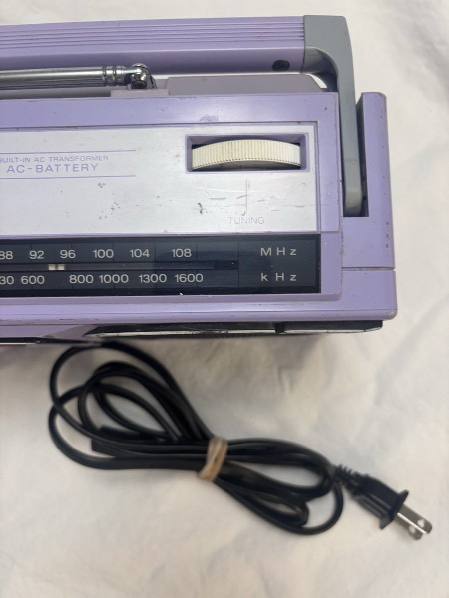 Rare Vintage Lavender Panasonic FM15 80's Portable Boombox Tested