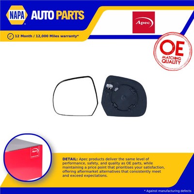Mirror Glass fits DACIA LODGY 1.2 Left 2012 on N/S Passenger Side Door Apec New