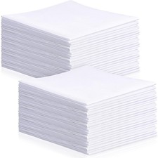 White Cotton Handkerchiefs for Men Classic Hankies Pocket Square Towel Small ...