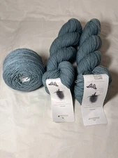 3 Skeins Round Mountain Fibers 100% Superwash Merino Wool “Geometer Blue”