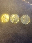 24k Gold PLATED 1926 1954-D 1958-D Copper Wheat Pennies Uncirculated 3 Coins