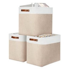 DULLEMELO Large Canvas Storage Baskets Bins w/Handles for Organizing Clothes Toy