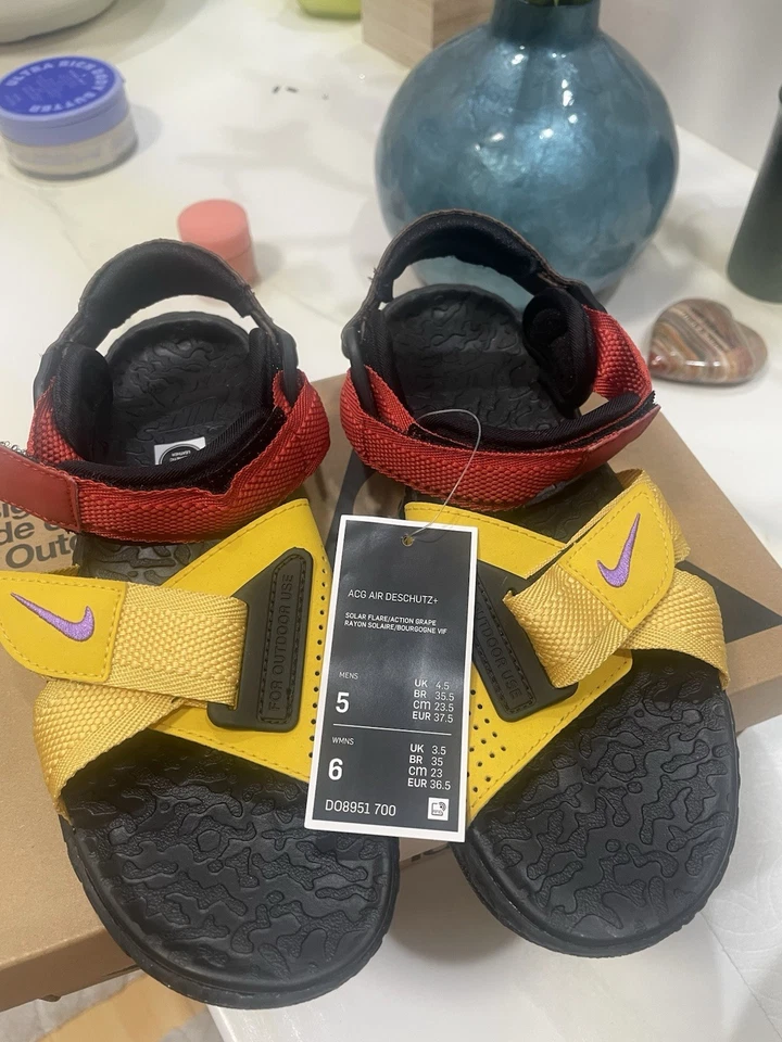 耐克 ACG Air Deschutz 黑色蓝绿色橙色黄色凉鞋女式男式 — 第 3/4 张图片