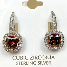 Sterling Silver Chocolate Drop CZ Earrings by Giani Bernini NWT RP $80