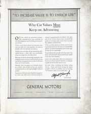 General Motors GM Chairman CEO Alfred P Sloan Enrich Life 1939 Vtg Mag Print Ad