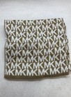 Michael Kors Women's Gold White MK Monogram Logo Acrylic Knit Scarf — photo 1
