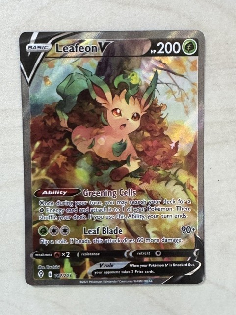 Pokemon TCG Leafeon V 167/203 Evolving Skies (Alternate Full Art) Ultra Rare NM