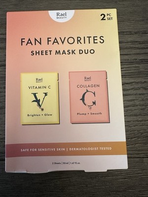 Rael Beauty Fan Favorites Sheet Mask Duo 2 Pc Set New In Box