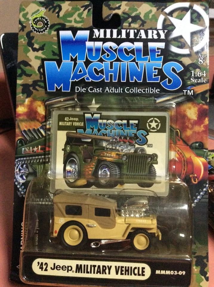 MUSCLE MACHINES  1942 MILITARY JEEP VEHICLE   BLOWER 1/64 SCALE  -  JEEP  - - Image 2 of 2