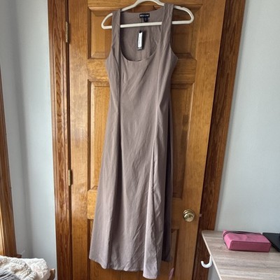 PrettyLittleThing Taupe Scoop Neck Sleeveless Maxi Dress US 6