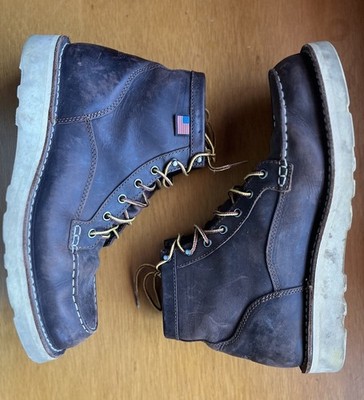 Danner Bull Run Moc Toe 6  Brown Leather Workboots Men s US 11.5