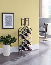 Muebles Marca Kings - Organizador de almacenamiento con soporte para estante de vino de metal de 12 botellas, estaño