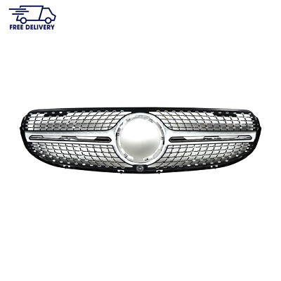 For 2020-2023 Mercedes X253 GLC 200 300 400 Diamond Front Upper Grille Chrome