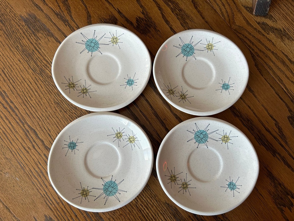VINTAGE FRANCISCAN SAUCERS ATOMIC STARBURST MCM