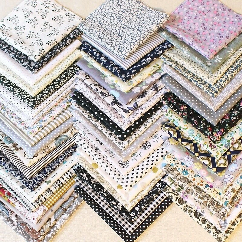 Paquete de 50 dijes precortados surtidos grises 5" cuadrados edredón artesanal tela de algodón hágalo usted mismo Foto 2 de 4