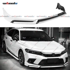 For 2022-24 Honda Civic Yofer V3 Pearl White & BLK Front Bumper Lip Splitter Kit
