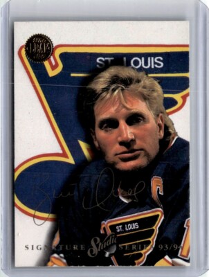 1993-94 Leaf Studio Signatures Brett Hull St. Louis Blues #8 Insert ...