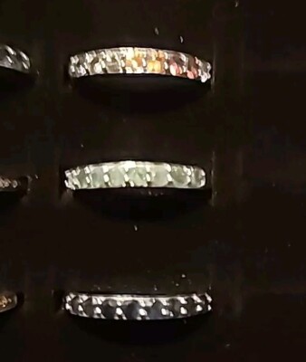 Rings SS 925 With Crystals Set Of 3 Sized 7+