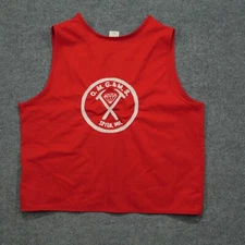 Vintage Vest Adult XL Red Ozark Mountain Gem and Mineral Mining Chain Stitch