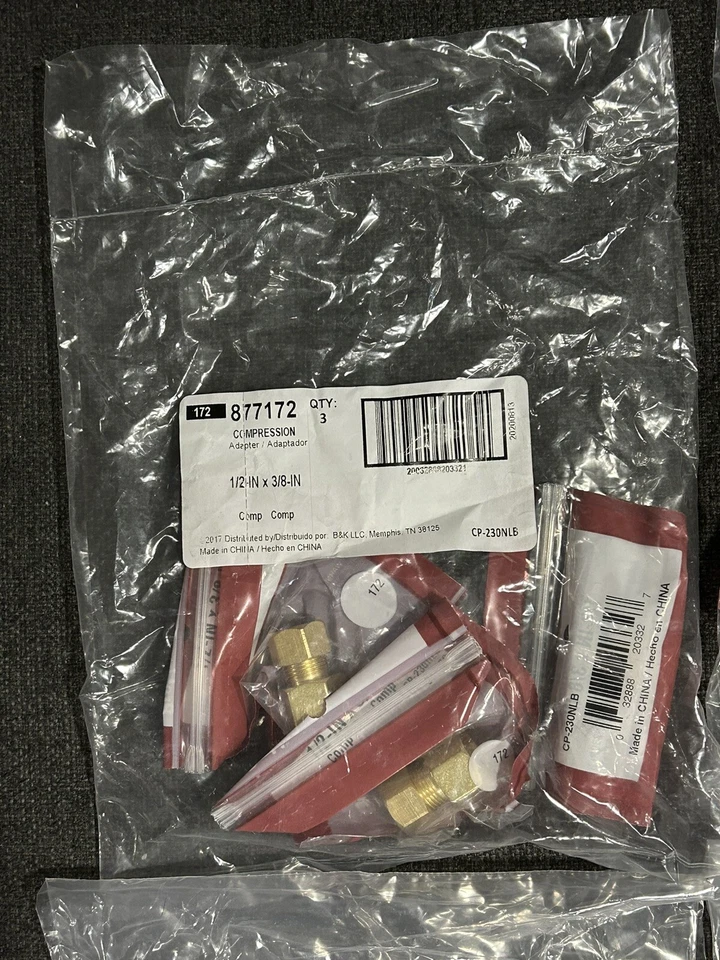 Lot Of 36 Pieces Proline  1/2 in. Threaded Flare x 3/8  Brass Adapter Coupling - Image 4 of 4