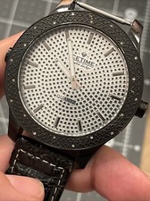 IceTime 20 Diamond Double Decker 48mm Watch Silver  White Face Black Case