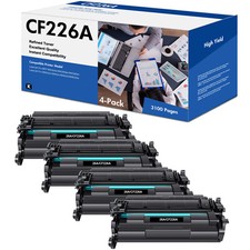 4 PK CF226A Toner Cartridge with HP LaserJet Pro M402dn M402dw M402n Black