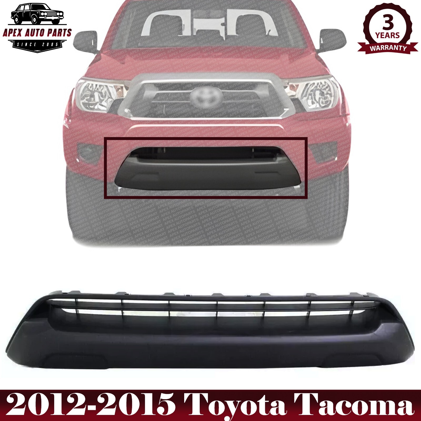 Front Bumper Grille For 2012-2015 Toyota Tacoma Center Textured Black TO1036133