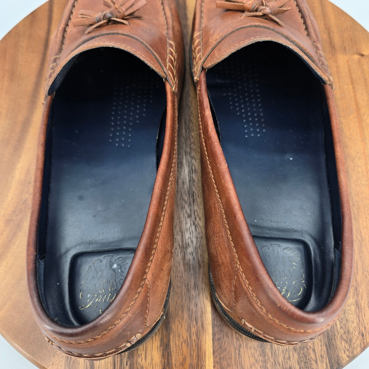 Cole Haan Shoes Men\'s 13 M Brown Leather Slip On Grand OS Pinch Tassel Loafers cole haan pinch tassel products for sale | eBay main image 4