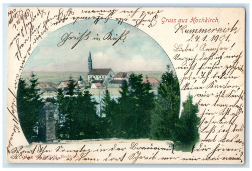 1901 Salutations de Hochkirch Bautzen en Saxe Allemagne carte postale antique postée - Photo 1/2