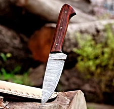 Custom HandMade Forged Damascus Steel Fix Blade Skinning Hunting Knife 2905