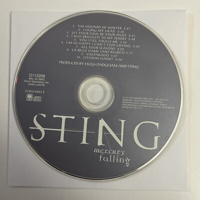 Mercury Falling by Sting (CD, 1996) Disks Only 2 Albums