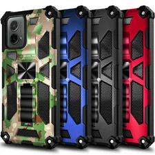 For Motorola Moto g STYLUS (2024) 5G Case Kickstand Phone Cover + Tempered Glass