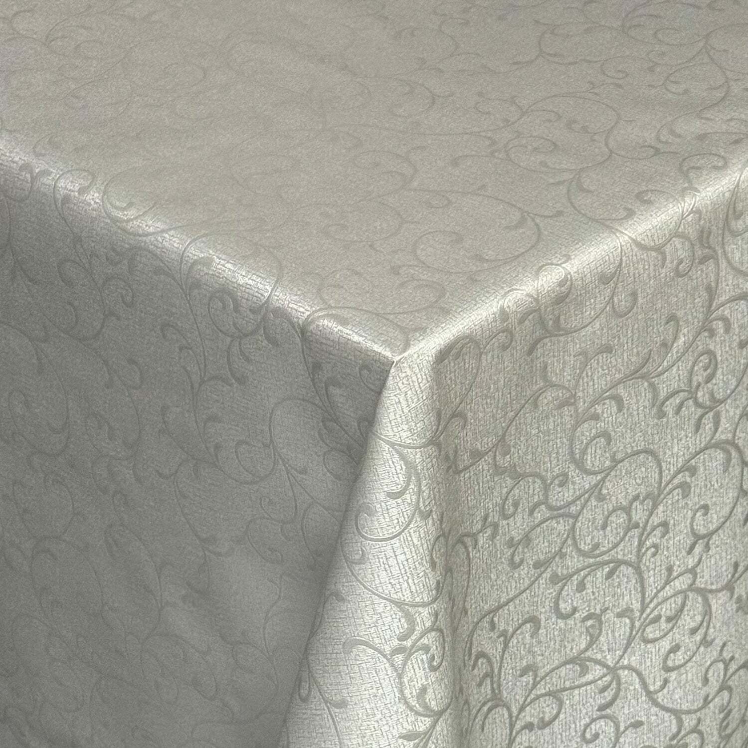 Wachstuch Tischdecke Damast 03038-11 silber Elegant floral eckig rund oval