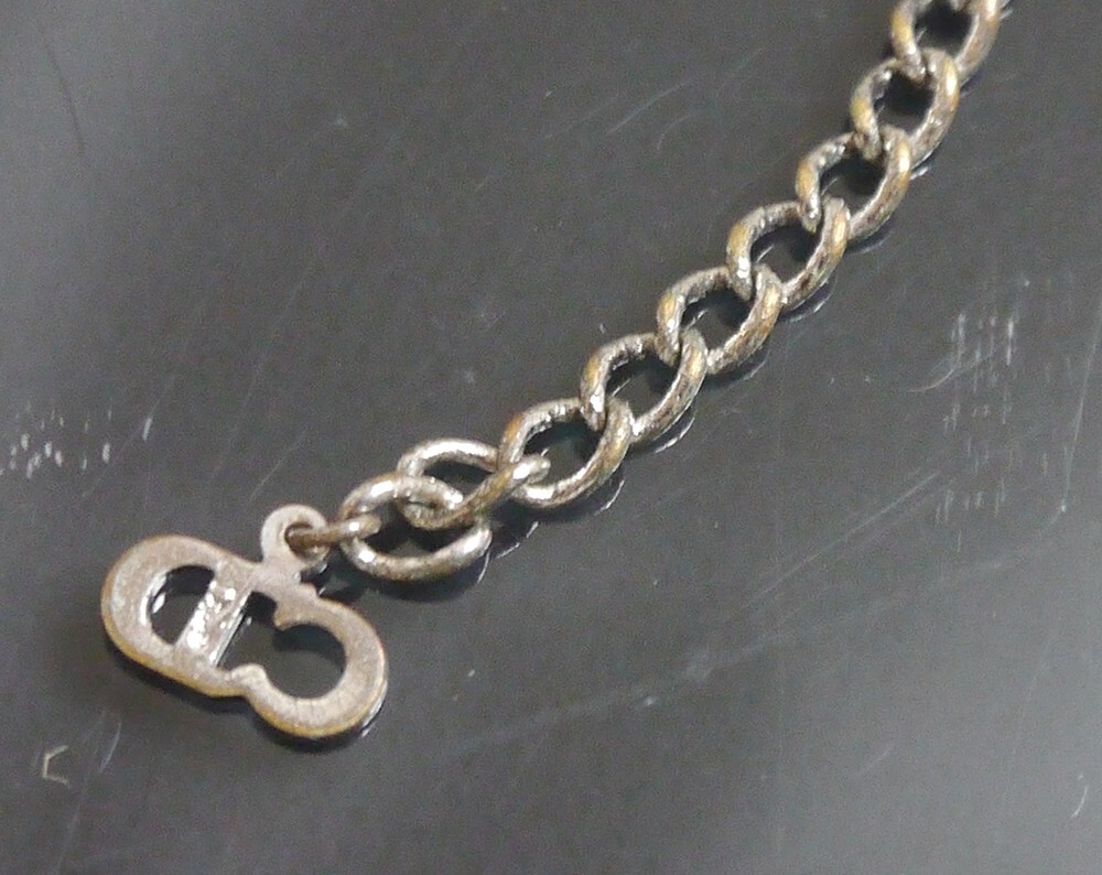 Dior ネックレス Authentic Christian Dior Necklace logo Vintage Metallic