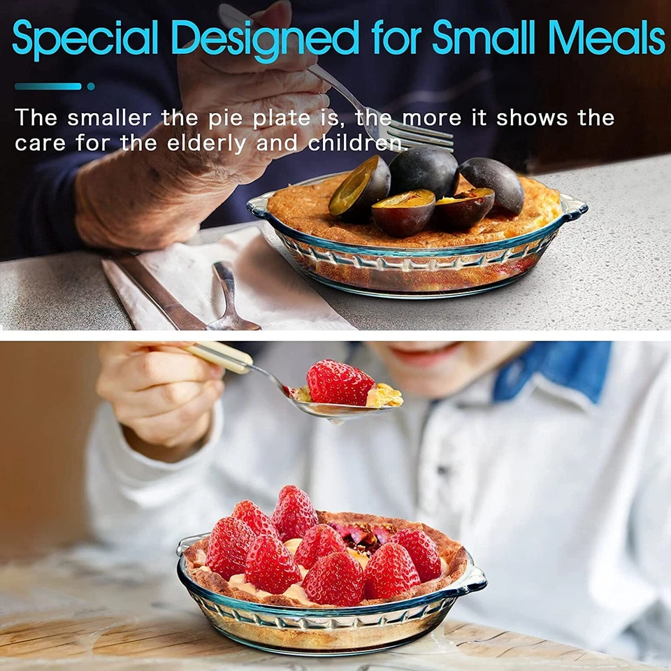 Pie Form Klein Glas Pie Form mit Griffen -16cm 550ml Rund Pie Dish für 1 Person - Bild 4 von 4