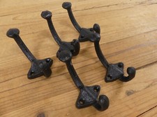 5 Cast Iron BLACK U-Shape Hooks Coat Hat Sweater Towel Bathroom Kitchen Cups