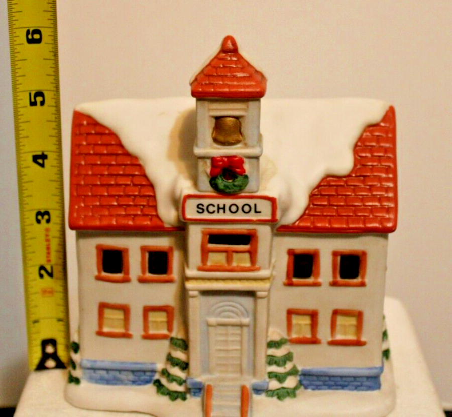 HOMCO HOME INTERIORS CHRISTMAS VILLAGE SCHOOL BUILDING 5108 eBay