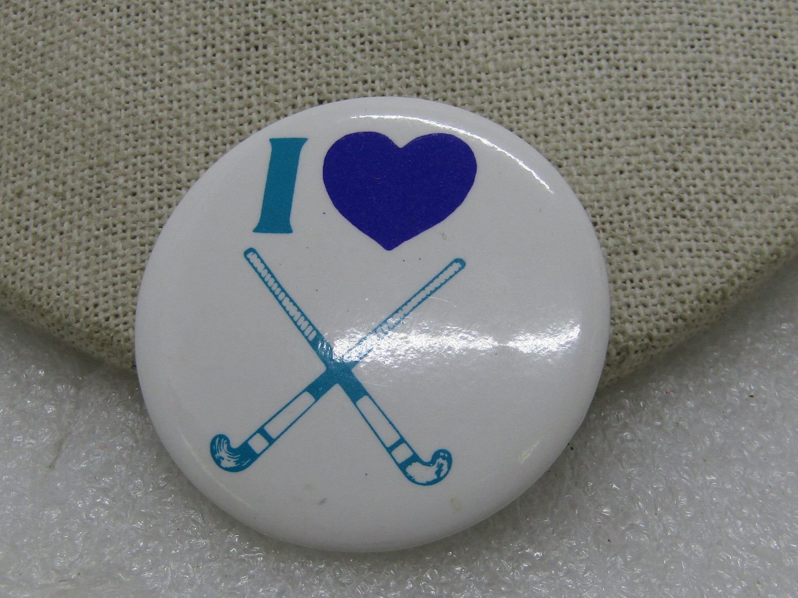 I Heart Field Hockey Badge/brooch, Teal and Purple, 1.75" round eBay