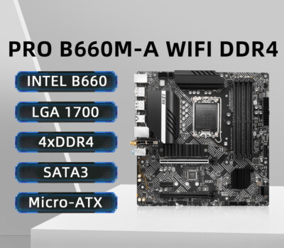 For MSI PRO B660M-A WIFI DDR4 Motherboard Support i5/i7/i9-13/14th CPU