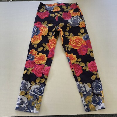 Soft Surroundings Colorful Floral Pull On Ankle Pants Sz PXS A2212