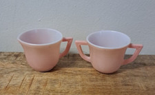 VTG HAZEL ATLAS CHILD'S SUGAR  CREAMER Pink Milk Glass Little Hostess Tea Set