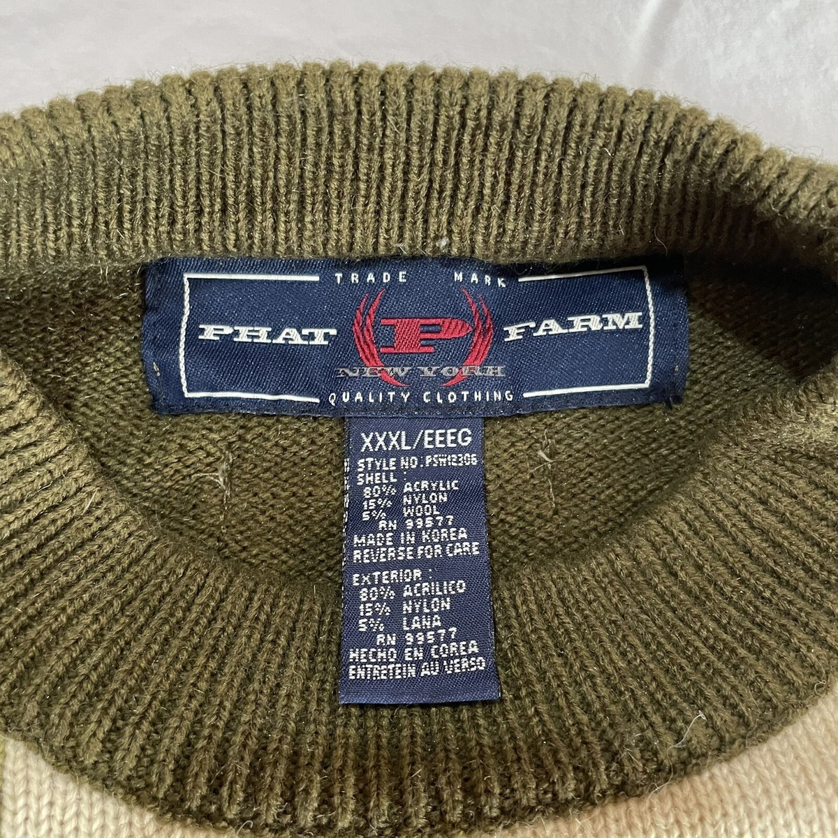 90s y2k PHAT FARM ニットセーター ノースカロライナブルー 刺繍 S-L】タリスキア刺繍ニットセーター［ブルー］ | 中南米の子ども