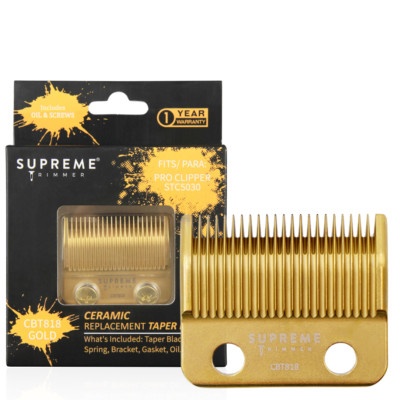 Supreme Trimmer Replacement Taper Blade CBT818 | for Clippers | Ceramic Gold