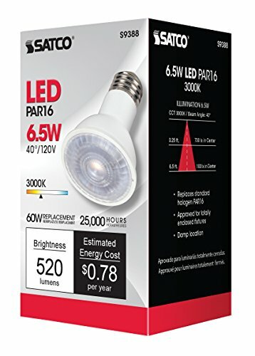 Satco S9388 Par16 LED 3000K 40' Beam Spread Medium Base Light Bulb, 6.5W - Picture 6 of 9